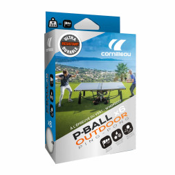 Cornilleau Palline Ping-Pong P-Ball Outdoor Ultradurable Bianche 6 pz