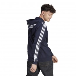 Adidas Felpa M 3S FT FZ HD Blu/Bianco