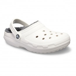 Crocs Ciabatte Classic Lined Clog Unisex Bianco/Grigio