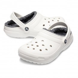 Crocs Ciabatte Classic Lined Clog Unisex Bianco/Grigio