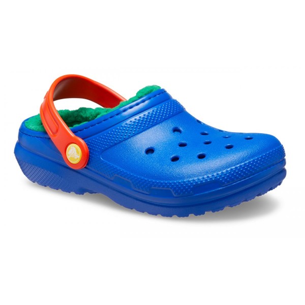 Crocs Ciabatte Classic Lined Clog Kid Blu Bolt/Multicolore