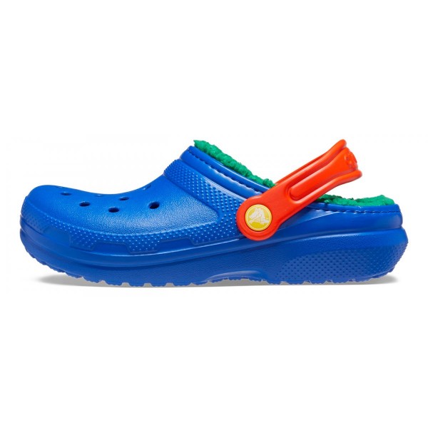 Crocs Ciabatte Classic Lined Clog Kid Blu Bolt/Multicolore