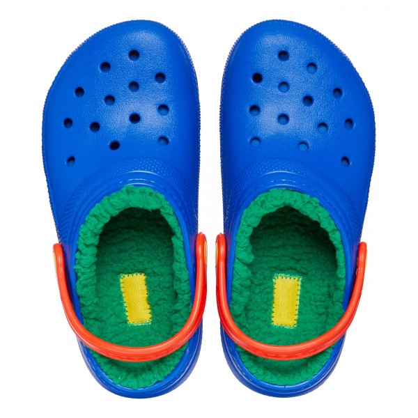 Crocs Ciabatte Classic Lined Clog Kid Blu Bolt/Multicolore