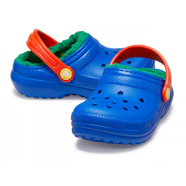 Crocs Ciabatte Classic Lined Clog Kid Blu Bolt/Multicolore