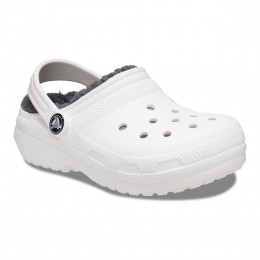 Crocs Ciabatte Classic Lined Clog Kid Bianco/Grigio