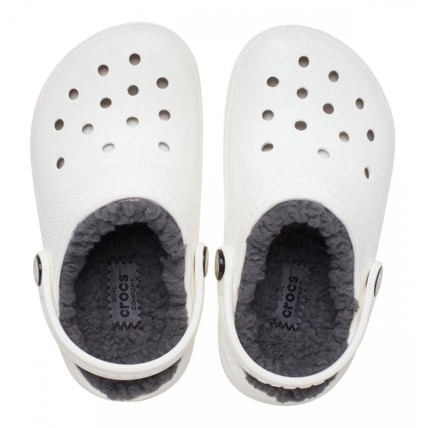 Crocs Ciabatte Classic Lined Clog Toddler Bianco/Grigio