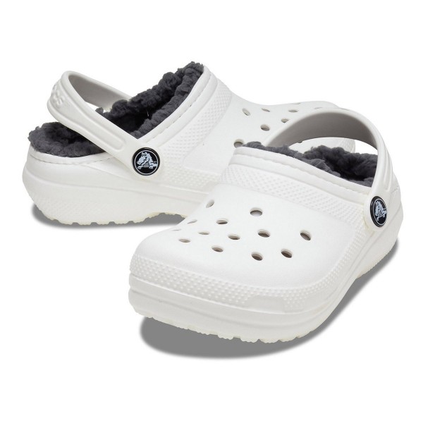 Crocs Ciabatte Classic Lined Clog Toddler Bianco/Grigio