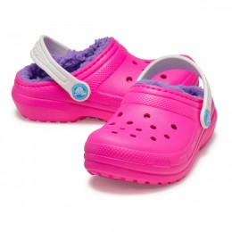 Crocs Ciabatte Classic Lined Clog Toddler Rosa Crush/Multicolore