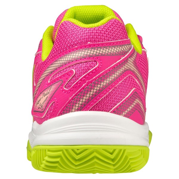 Mizuno Scarpe Break Shot 4 Padel Rosa Fluo Giallo Fluo Bianco