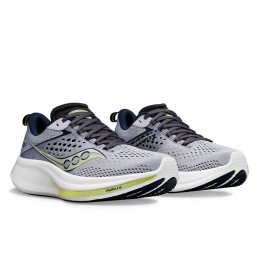 Saucony Scarpe Ride 17 Wide W Grigio/Viola Chiaro