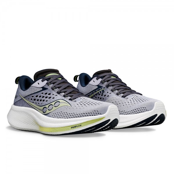 Saucony Scarpe Ride 17 Wide W Grigio/Viola Chiaro