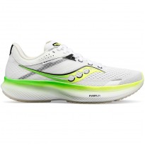 Saucony Scarpe Ride 16  Bianco/Verde/Giallo Fluo