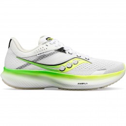 Saucony Scarpe Ride 16  Bianco/Verde/Giallo Fluo