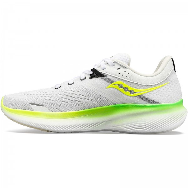 Saucony Scarpe Ride 16  Bianco/Verde/Giallo Fluo