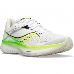 Saucony Scarpe Ride 16  Bianco/Verde/Giallo Fluo